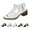 White, variant on Funfany Womens Orthotic Sandals, Funfany Peep Toe Cutout Zipper Chunky Heeled Sandals