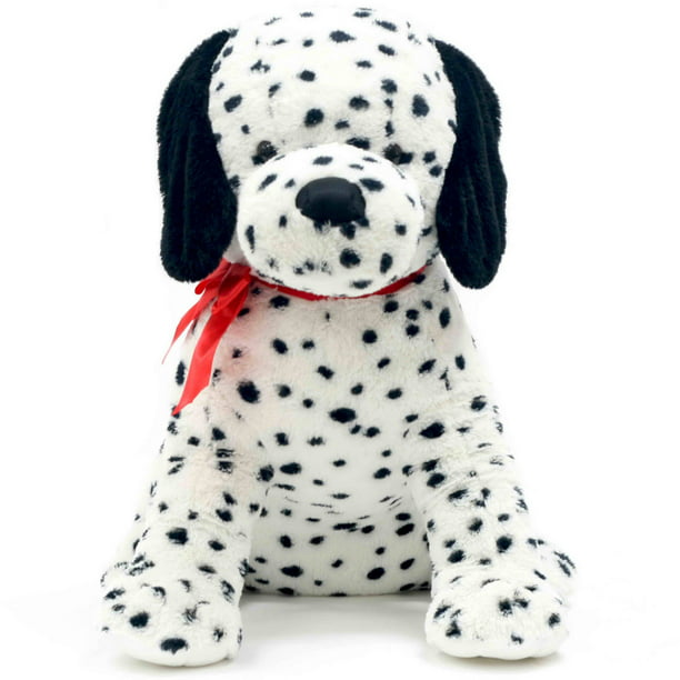 Large Dalmatian Puppy Dog Plush Toy with Red Bow 24