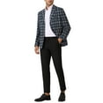 thumbnail image 2 of INSPIRE CHIC Plaid Blazers for Men's Color Block Business Checked Patterned Sports Coat, 2 of 5