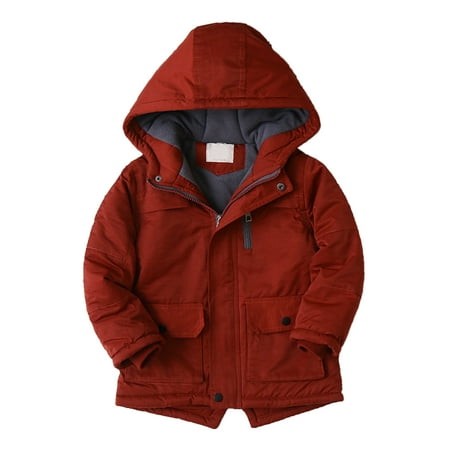 

TAIAOJING Winter Coats for Kids with Hoods Winter Thicken Fashion Solid Toddler Windproof Thick Warm Outwear Jacket for Baby Boys Girls 7-8 Years