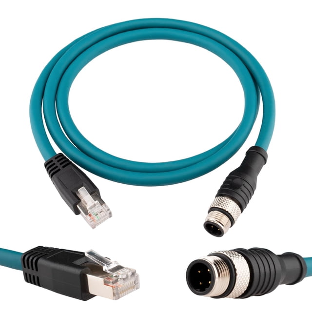 Cable Ethernet Lonlonty M12 de 4 pines a RJ45 Cat6 de 1 m blindado