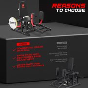 HeeH Hip Abductor Machine: Plate-Loaded Inner & Outer Thigh Trainer for Home Gym Strength Training, Hip Abduction Machine Red