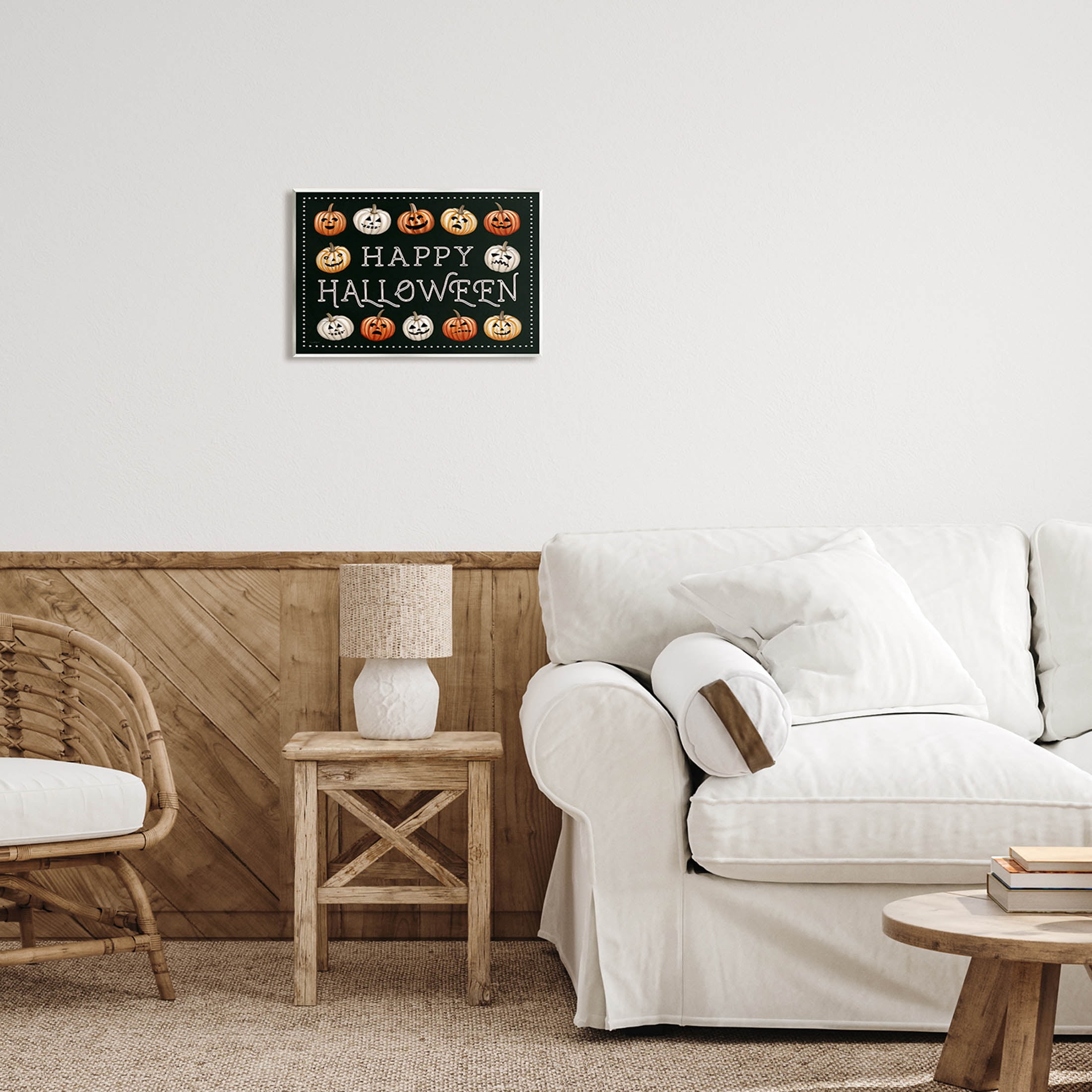 Stupell Industries Happy Halloween Jack-o-Lanterns Graphic Art Unframed Art Print Wall Art, Design by Elizabeth Tyndall