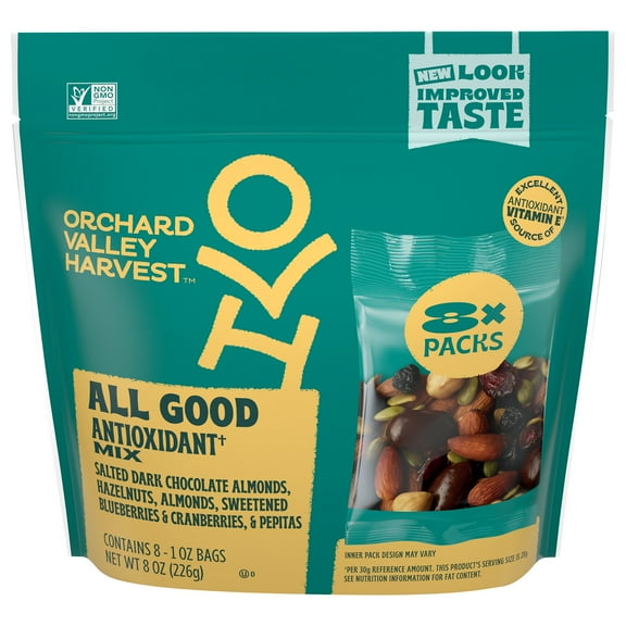 Pack of 2 Orchard Valley Harvest All Good Antioxidant Trail Mix Snack Packs, 8 ct (Package May Vary)