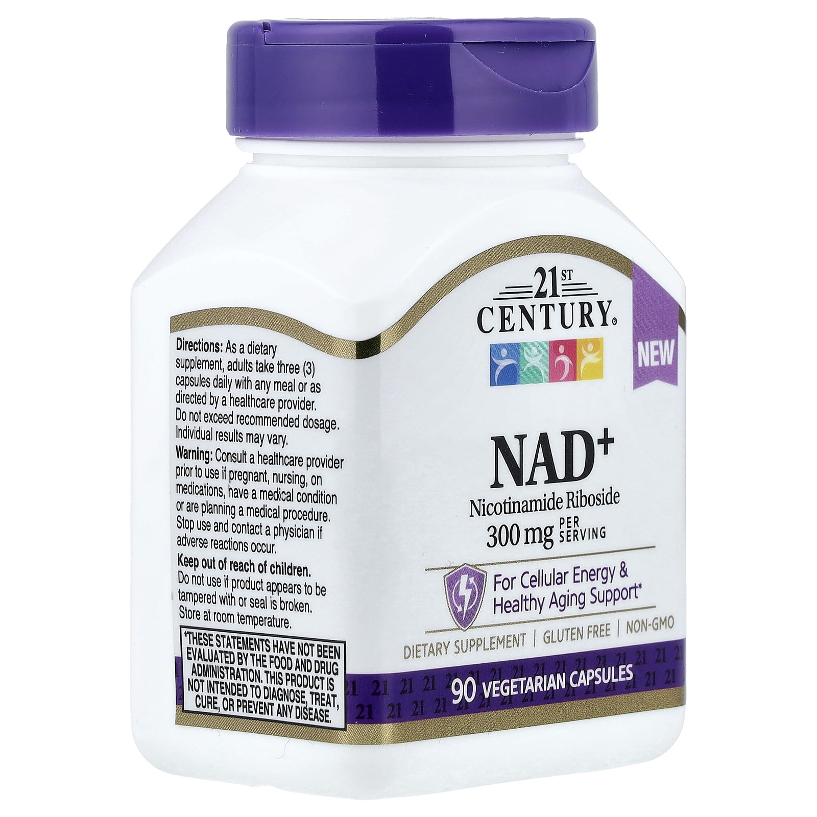 21st Century NAD+, 90 Vegetarian Capsules (100 mg per Capsule)