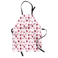 thumbnail image 1 of Ladybugs Apron Domed Back Round Ladybugs with Hearts Flowers Dragonflies Romantic Wings Pattern, Unisex Kitchen Bib Apron with Adjustable Neck for Cooking Baking Gardening, Red White, by Ambesonne, 1 of 3
