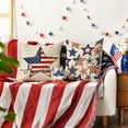 thumbnail image 5 of Sm:)e Stars and Stripes Let Freedom Ring 4th of July Throw Pillow Cover 18x18 Inch Set of 4, Polyester Patriotic Outdoor Pillow Case for Sofa Couch, 5 of 6