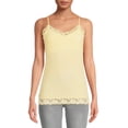 thumbnail image 2 of No Boundaries Juniors' Lace Trim Cami Top, 2-Pack, 2 of 5
