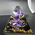 thumbnail image 2 of Generador Pyramid Crystal Amethyst Peridot Curing Stone, 2 of 7