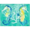 thumbnail image 2 of DeRice, Julie 14x12 White Modern Wood Framed Museum Art Print Titled - Seahorses on Coral, 2 of 4