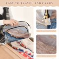 thumbnail image 4 of Wavy Quilted Cosmetic Bag Large-Capacity Travel Toiletry Organizer Includes 9-Piece Portable Travel Bottle Set Pastel Agate Gilded Veil, 4 of 6