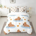 thumbnail image 2 of Ensemble de Literie Capybara 7 Pcs Lit en Sac Simple, Ensembles de Literie Kawaii Wild Animals Cartoon Beaver Faune Adorable Rongeurs Animaux de Compagnie Ensemble de Draps Anima avec Couette, 2 of 5
