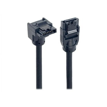 Link Depot LD-SATA3L-0.5M Link Depot SATA III Round Cable with Left Angle - SATA - 1.64 ft - 1 x Male SATA - 1 x Male SATA - Black