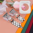 thumbnail image 2 of For Apple Watch Series 3/2/1 42mm Hollow X-Shape Rhinestones Decor Strap + Glitter Silver Watch Case, 2 of 3