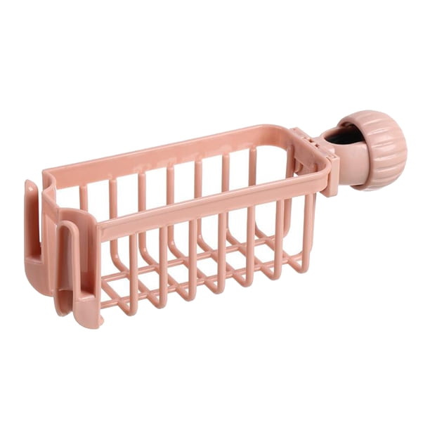 Escurridor de paños de cocina, barra, colgador de estropajos para platos, organizador Rosado