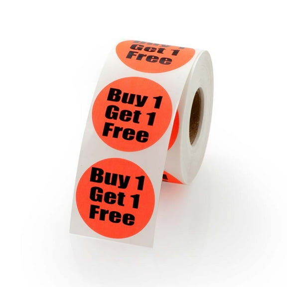 Buy One Get One Free Stickers 1.5"