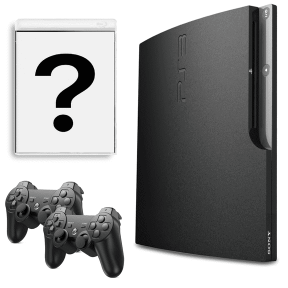 Restored Sony Playstation 3 PS3 Console Slim 120GB Black with 2 Retrofam Controllers and Bonus Game (Refurbished)