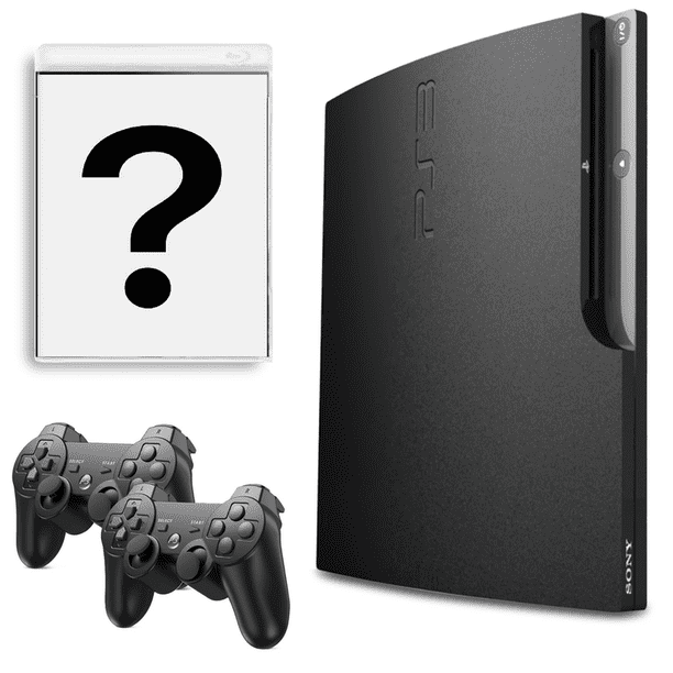 Sony Playstation 3 PS3 Console Slim 120GB Black with 2 Retrofam Controllers and Bonus Game (Refurbished)