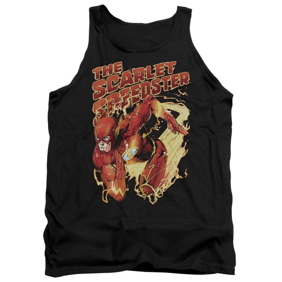JLA Justice League Scarlet Speedster Adult Tank Top Black