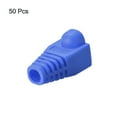 thumbnail image 2 of Blue 6mm Hole Dia RJ45 Boots Cover Anti Dust Plastic Protector for Network Cable Cat5 Cat5E Cat6 50Pcs, 2 of 3