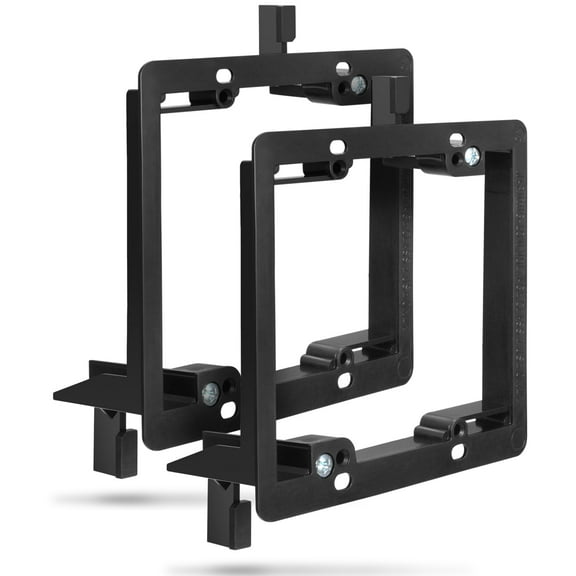 Fosmon 2-Gang Low Voltage Mounting Bracket - Black (Mouting Screws Included) - 2 Pack