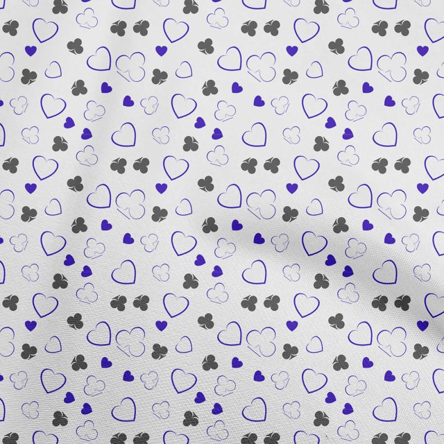 oneOone Viscose Chiffon Medium Blue Fabric Poker Card Sewing Craft Projects Fabric Prints By Yard 42 Inch Wide