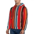 thumbnail image 3 of Lsque Mexican Serape Blanket Stripes Pattern Casual Men's Hoodie,Hooded Sweatshirt with Kangaroo Pocket,Pullover Hoodie-Medium, 3 of 7