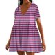 thumbnail image 1 of Puntoco Vestido De Manga Corta Con Cuello En V, Vestido De Manga Corta De Verano De Color Sólido Para Mujer Púrpura M, 1 of 4