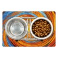 thumbnail image 1 of Fractal Pet Mat for Food and Water, Hippie Style Vortex Spiral Rotary Colorful Chaotic Unusual Turning Contrast Design, Non-Slip Rubber Mat for Dogs and Cats, 18" X 12", by Ambesonne, 1 of 2