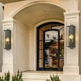 thumbnail image 3 of C Cattleya 30.25 in. Black Outdoor Wall Lantern Sconce with Seeded Glass and Gold Accent, 3 of 7