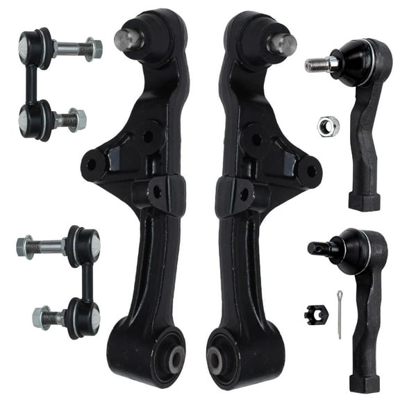 Detroit Axle - 6pc Front End Suspension Kit for 2002-2005 Kia Sedona 2003 2004 2 Lower Control Arms with Ball Joints 2 Sway Bar Links 2 Outer Tie Rods Replacement