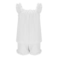 thumbnail image 5 of ShomPort Pajama for Women 2 Piece Ruffle Soft Tank Top and Shorts Summer Home Sleep Sets, 5 of 6