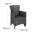 thumbnail image 4 of Flash Furniture Ensemble de Conversation de Patio 3 Pcs en Gris Foncé, 4 of 8