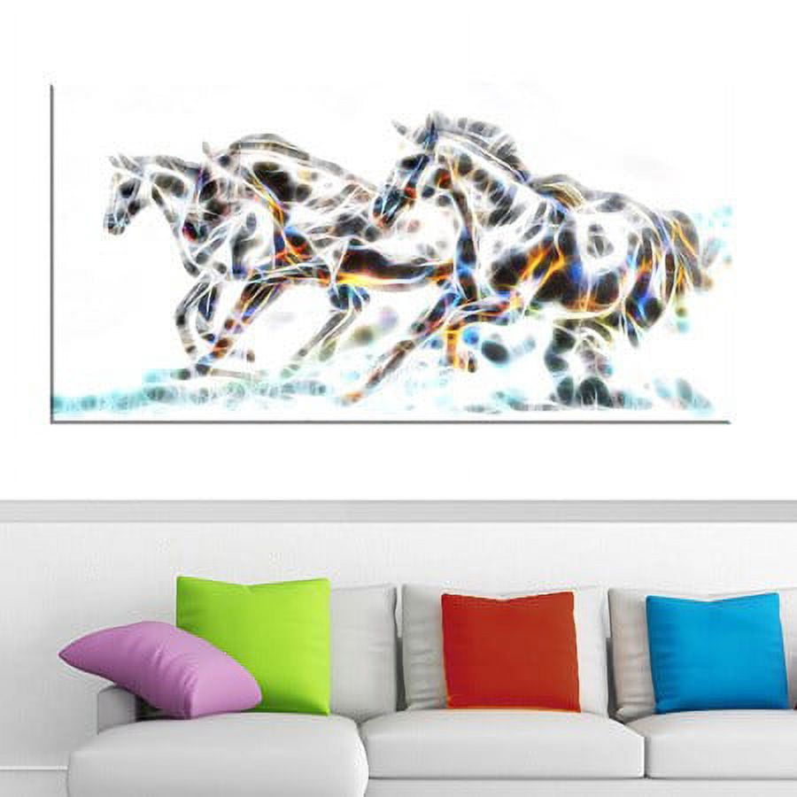 Design Art Wild Horses Art on Canvas, 5 Panels, 60" x 32"