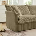 thumbnail image 6 of Slipcovered Sectional 2 Seater Sofa Couch with Convertible Ottoman, Wide and Deep Seat L Shaped Sofa with Detachable Cover and Soft Multiple Big Pillows,Camel Corduroy Fabric, 6 of 7