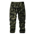 thumbnail image 1 of Men's Cargo Work Pants Straight Leg Outdoor Utility Trousers with Zipper Pocket and Camo Print Design for Daily Wear, 1 of 4
