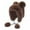 Coffee, variant on Toudaret Winter Hat with Scarf Bear Ear Decor Thick Faux Mink Hair Full Protection Pure Color Headwear Outdoor Activities Cap