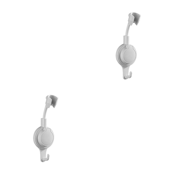 Bewildely Soporte de cabezal de ducha sin perforaciones para baño soporte de montaje de ventosa ajustable giratorio de 360 grados soporte Gris 2piezas