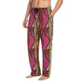 thumbnail image 5 of Men's Lightweight Pajama Bottoms Art Abstract Pattern Stretch Elastic Waist Side Pockets Spring Fall, 5 of 7