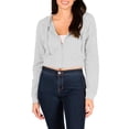 thumbnail image 5 of MixMatchy Women's Solid Casual French Terry Cropped Zip Up Hoodie, 5 of 5