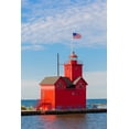 thumbnail image 2 of Day, Richard and Susan 11x14 White Modern Wood Framed Museum Art Print Titled - Holland Lighthouse (Big Red) on Lake Michigan-Holland-Michigan, 2 of 4
