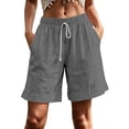 thumbnail image 2 of Yievot Women's Casual Shorts 7 Inch Inseam Drawstring Elastic Waist Relaxed Fit Summer Beach Vacation Shorts, 2 of 7