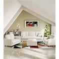 thumbnail image 6 of Welzona 83" Teddy Fabric Sofa, Modern 3-Seater Couch with 2 Throw Pillows, Tool-Free Assembly, Off White, 6 of 9