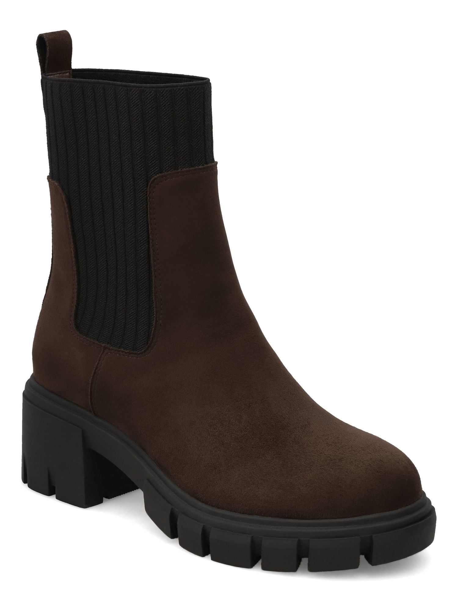 MIA Too Women's Isabeau Knit Gore Lug Sole Chelsea Boot