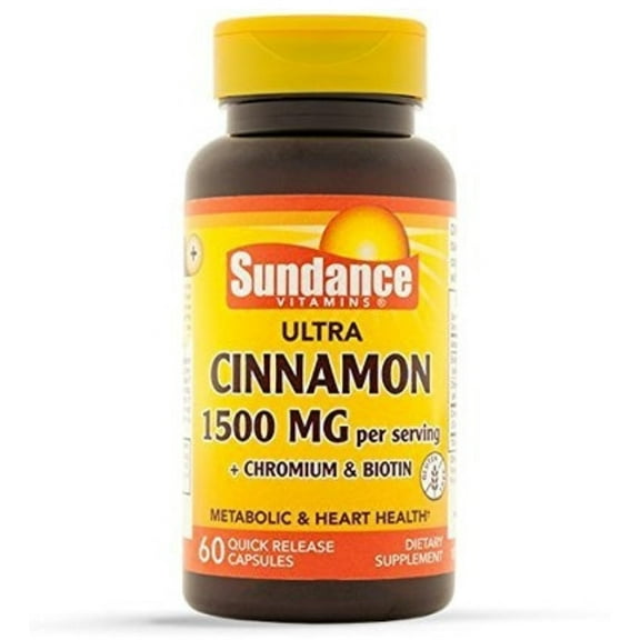 Sundance Ultra Cinnamon 1500 mg per Serving   Chromium & Biotin, 60 ea (Pack of 2)