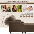 thumbnail image 5 of Lunale Accent Chair with Storage Ottoman & Adjustable Backrest, Chaise Lounge Chair Indoor with USB, Living Room Reading Armchair, Coffee, 5 of 10