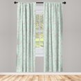 thumbnail image 4 of Ambesonne Botany Window Curtains, Nature Meadow Herbs Leaves, Each 28" W x 84" L, Coral and Mint Green, 4 of 4