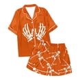 thumbnail image 3 of Womens Pajama Sets Halloween Abstract Print Silk Satshort Sleeve Button Sleepwear Loungewear Nightwear Nightclothes Homewear, 3 of 3