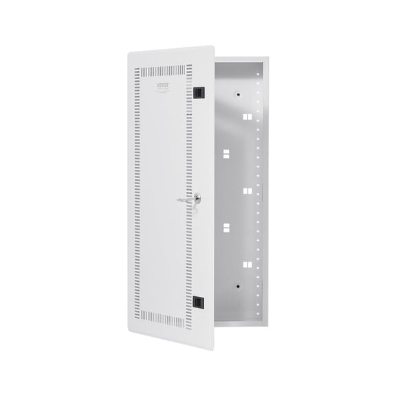 Media Enclosure, 28-Inch, Structured Media Center with Vented Hinged Door, Cable Management Box, Structured Wiring Multi-Media Cabinet, Recessed Electrical Media Box, for Network Distribution