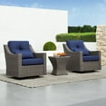 thumbnail image 5 of CHITA Outdoor Gray Wicker Swivel Glider Chair with Cushion, Blue, 5 of 11